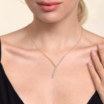 14K White and Yellow Gold Bujukan RD Beads and Diamond Y Necklace Bujukan Collection - NK7800M45JJ-Gabriel & Co.-Renee Taylor Gallery