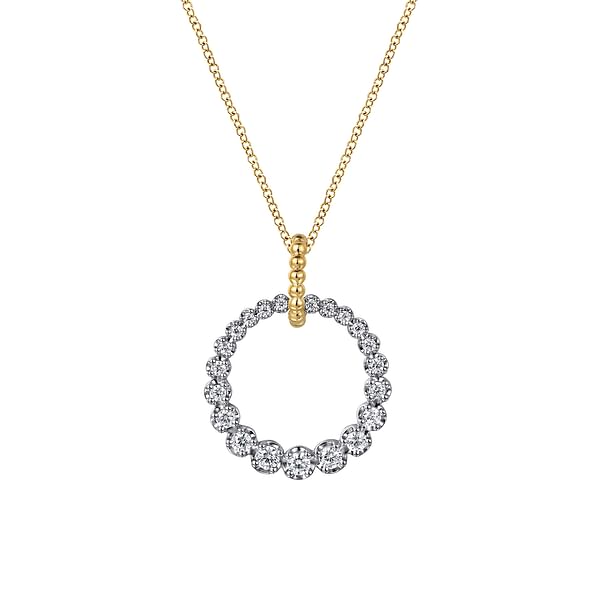 14K White and Yellow Gold Diamond Bujukan 20mm Drop Necklace - NK7518M45JJ-Gabriel & Co.-Renee Taylor Gallery