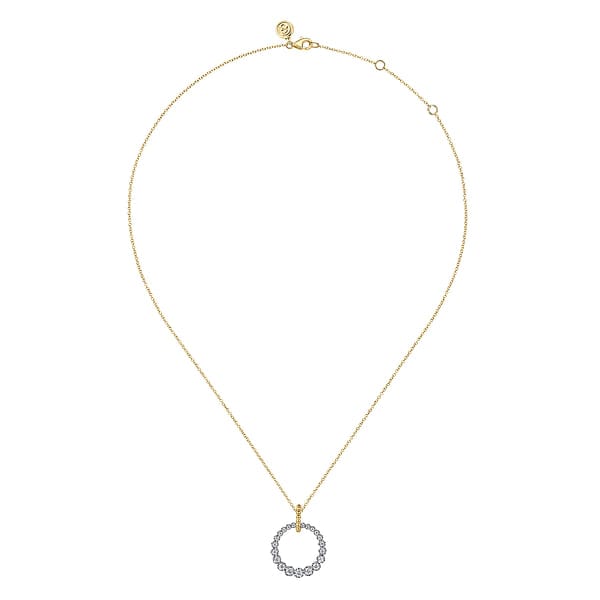 14K White and Yellow Gold Diamond Bujukan 20mm Drop Necklace - NK7518M45JJ-Gabriel & Co.-Renee Taylor Gallery
