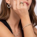 14K White and Yellow Gold Diamond Bujukan Criss Cross Bangle - BG4898-62M45JJ-Gabriel & Co.-Renee Taylor Gallery