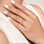 14K White and Yellow Gold Diamond Criss Cross Bujukan Ladies Ring - LR52551M45JJ-Gabriel & Co.-Renee Taylor Gallery