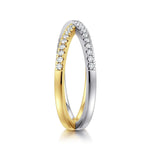 14K White and Yellow Gold Diamond RD Criss Cross Ring Lusso Collection - LR53046M45JJ-Gabriel & Co.-Renee Taylor Gallery
