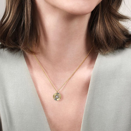 14K White and Yellow Gold Diamond Cut Pendant Necklace - NK7558M45JJ-Gabriel & Co.-Renee Taylor Gallery