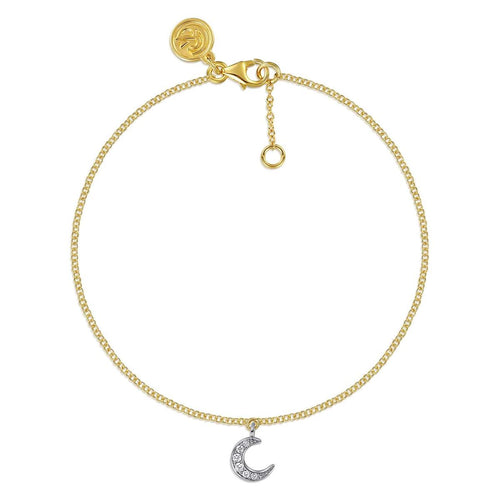 14K White and Yellow Gold Diamond RD Moon Shape Charm Bracelet Lusso Collection (Gaby ) - TB5308M45JJ-Gabriel & Co.-Renee Taylor Gallery