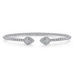 14K White and Yellow Gold Diamond Pear Shape Bujukan Bangle - BG4774-57M45JJ-Gabriel & Co.-Renee Taylor Gallery