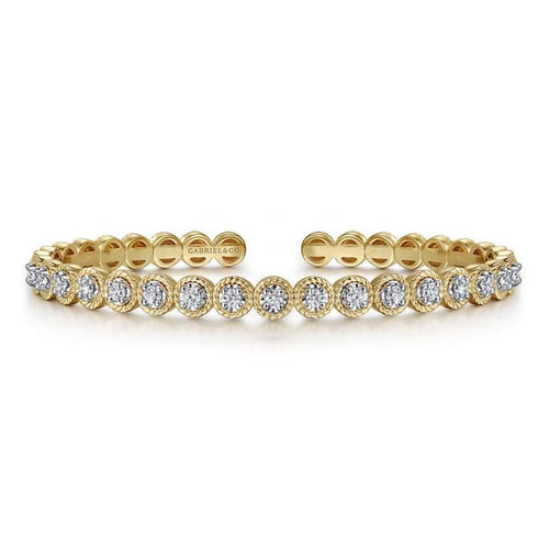 14K White & Yellow Gold Diamond Rope Bangle Hampton Collection – BG4952-62M45JJ-Gabriel & Co.-Renee Taylor Gallery