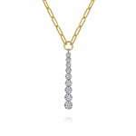 14K White and Yellow Gold Diamond Vertical Bar Link Necklace - NK8233M45JJ-Gabriel & Co.-Renee Taylor Gallery