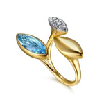 14K White and Yellow Gold Diamond and Marquise Blue Topaz Ladies Ring – LR52844M45BT-Gabriel & Co.-Renee Taylor Gallery