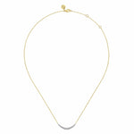 14K White and Yellow Gold Graduating RD Diamond Curved Bar Necklace Lusso Collection - NK8285M45JJ-Gabriel & Co.-Renee Taylor Gallery