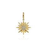 14K Yellow Gold Diamond Starburst Medallion Pendant 24mm - PT7546Y45JJ-Gabriel & Co.-Renee Taylor Gallery