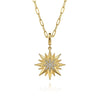14K Yellow Gold Diamond Starburst Medallion Pendant 24mm - PT7546Y45JJ-Gabriel & Co.-Renee Taylor Gallery