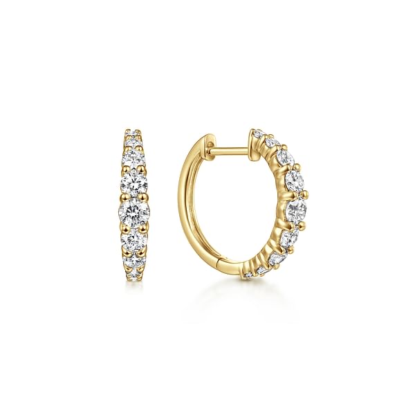 14K Yellow Gold 15mm Classic Diamond Huggies - EG13647Y45JJ-Gabriel & Co.-Renee Taylor Gallery