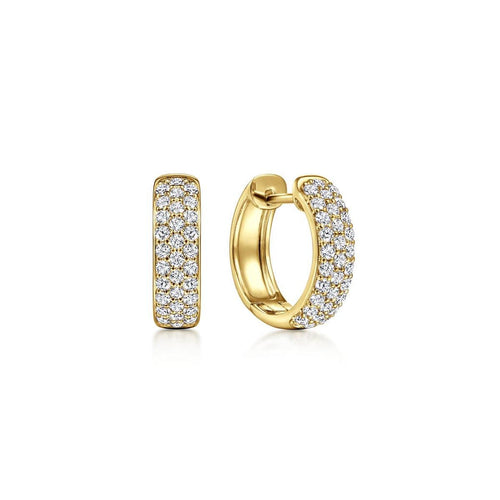 14K Yellow Gold 15mm Diamond Huggie Earrings – EG14222Y45JJ-Gabriel & Co.-Renee Taylor Gallery