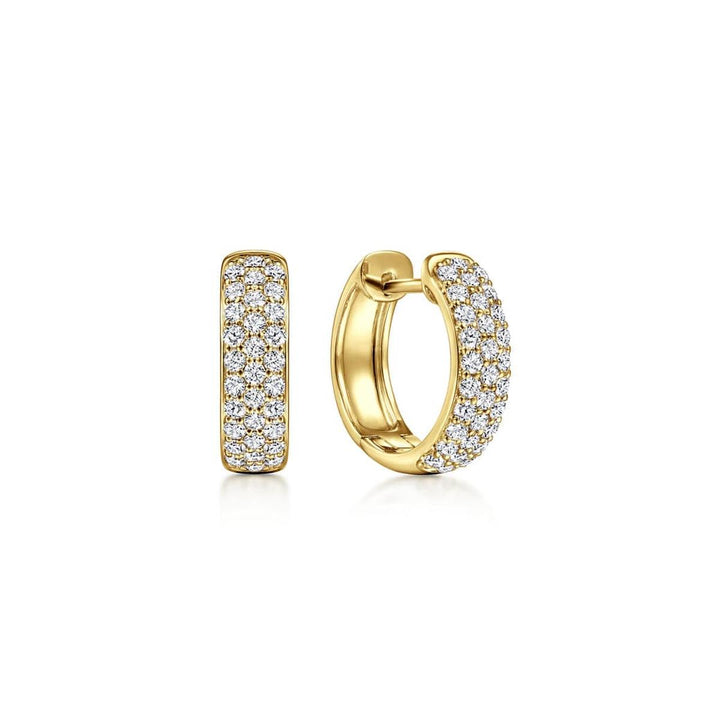 14K Yellow Gold 15mm Diamond Huggie Earrings – EG14222Y45JJ-Gabriel & Co.-Renee Taylor Gallery