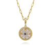 14K Yellow Gold 18mm Bujukan Diamond Compass & Mother of Pearl Medallion Pendant - PT6640Y45MC-Gabriel & Co.-Renee Taylor Gallery