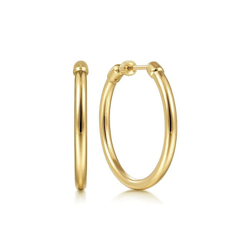 14K Yellow Gold 30mm Classic Hoop Earrings - EG14098Y4JJJ-Gabriel & Co.-Renee Taylor Gallery