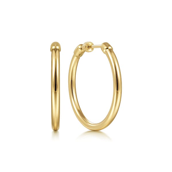 14K Yellow Gold 30mm Classic Hoop Earrings - EG14098Y4JJJ-Gabriel & Co.-Renee Taylor Gallery