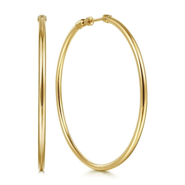 14K Yellow Gold 30mm Classic Hoop Earrings - EG14098Y4JJJ-Gabriel & Co.-Renee Taylor Gallery