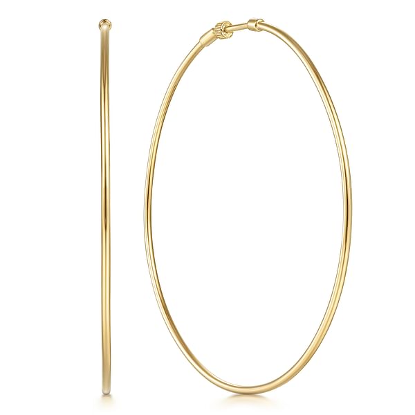 14K Yellow Gold 30mm Round Classic Hoop Earrings - EG13602Y4JJJ-Gabriel & Co.-Renee Taylor Gallery