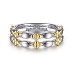 14K Yellow Gold & 925 Sterling Silver Bujukan Easy Stackable Ring - LR52864MZJJJ-Gabriel & Co.-Renee Taylor Gallery