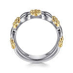 14K Yellow Gold & 925 Sterling Silver Bujukan Easy Stackable Ring - LR52864MZJJJ-Gabriel & Co.-Renee Taylor Gallery