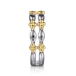 14K Yellow Gold & 925 Sterling Silver Bujukan Easy Stackable Ring - LR52864MZJJJ-Gabriel & Co.-Renee Taylor Gallery