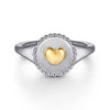 14K Yellow Gold & 925 Sterling Silver Bujukan Heart Medallion Ring - LR52869MZJJJ-Gabriel & Co.-Renee Taylor Gallery