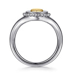14K Yellow Gold & 925 Sterling Silver Bujukan Heart Medallion Ring - LR52869MZJJJ-Gabriel & Co.-Renee Taylor Gallery
