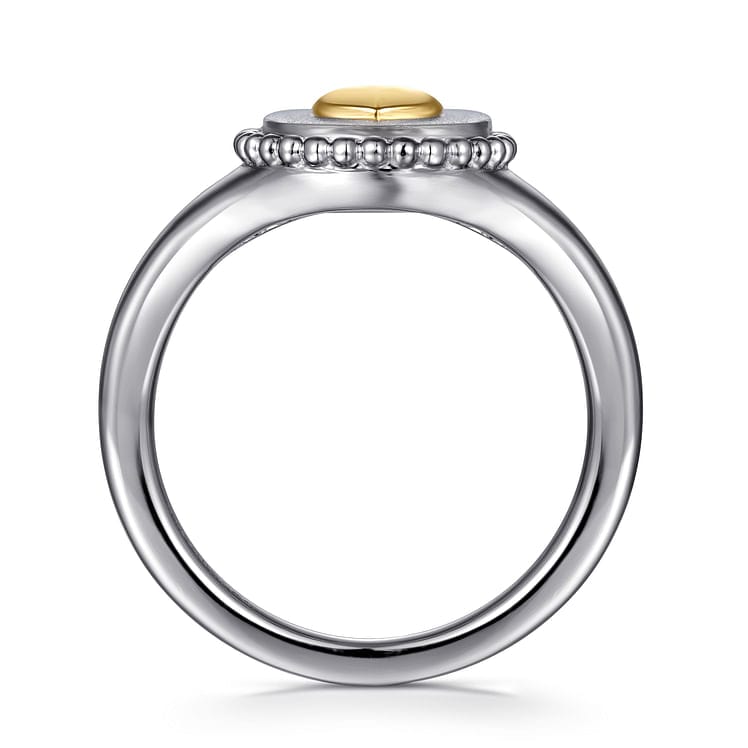 14K Yellow Gold & 925 Sterling Silver Bujukan Heart Medallion Ring - LR52869MZJJJ-Gabriel & Co.-Renee Taylor Gallery