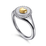 14K Yellow Gold & 925 Sterling Silver Bujukan Heart Medallion Ring - LR52869MZJJJ-Gabriel & Co.-Renee Taylor Gallery