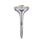 14K Yellow Gold & 925 Sterling Silver Bujukan Heart Medallion Ring - LR52869MZJJJ-Gabriel & Co.-Renee Taylor Gallery