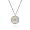 14K Yellow Gold & 925 Sterling Silver Bujukan Heart Medallion Pendant Necklace - NK7926MZJJJ-Gabriel & Co.-Renee Taylor Gallery