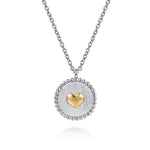 14K Yellow Gold & 925 Sterling Silver Bujukan Heart Medallion Pendant Necklace - NK7926MZJJJ-Gabriel & Co.-Renee Taylor Gallery