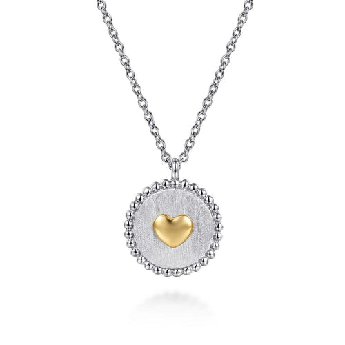 14K Yellow Gold & 925 Sterling Silver Bujukan Heart Medallion Pendant Necklace - NK7926MZJJJ-Gabriel & Co.-Renee Taylor Gallery
