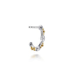 14K Yellow Gold & 925 Sterling Silver Bujukan Two Tone J Hoop Earrings - EG15436MZJJJ-Gabriel & Co.-Renee Taylor Gallery