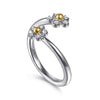 14K Yellow Gold & 925 Sterling Silver Diamond Flower Bypass Ring - LR52855MZ5JJ-Gabriel & Co.-Renee Taylor Gallery