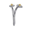 14K Yellow Gold & 925 Sterling Silver Diamond Flower Bypass Ring - LR52855MZ5JJ-Gabriel & Co.-Renee Taylor Gallery