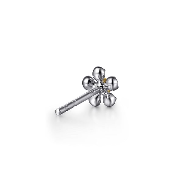 14K Yellow Gold & 925 Sterling Silver Diamond Flower Stud Earrings - EG15426MZ5JJ-Gabriel & Co.-Renee Taylor Gallery
