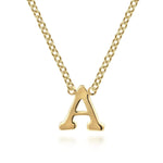 14K Yellow Gold A Initial Necklace - NK6928A-Y4JJJ-Gabriel & Co.-Renee Taylor Gallery