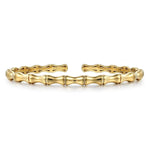 14K Yellow Gold Bar Station Bangle - BG4853-62Y4JJJ-Gabriel & Co.-Renee Taylor Gallery
