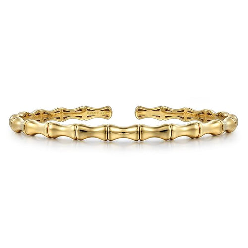 14K Yellow Gold Bar Station Bangle - BG4853-62Y4JJJ-Gabriel & Co.-Renee Taylor Gallery