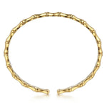14K Yellow Gold Bar Station Bangle - BG4853-62Y4JJJ-Gabriel & Co.-Renee Taylor Gallery