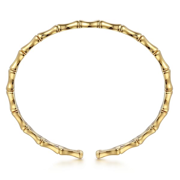 14K Yellow Gold Bar Station Bangle - BG4853-62Y4JJJ-Gabriel & Co.-Renee Taylor Gallery