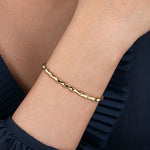14K Yellow Gold Bar Station Bangle - BG4853-62Y4JJJ-Gabriel & Co.-Renee Taylor Gallery