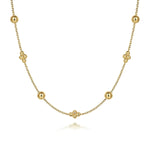 14K Yellow Gold Beaded Station Necklace – NK6903Y4JJJ-Gabriel & Co.-Renee Taylor Gallery