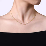 14K Yellow Gold Beaded Station Necklace – NK6903Y4JJJ-Gabriel & Co.-Renee Taylor Gallery