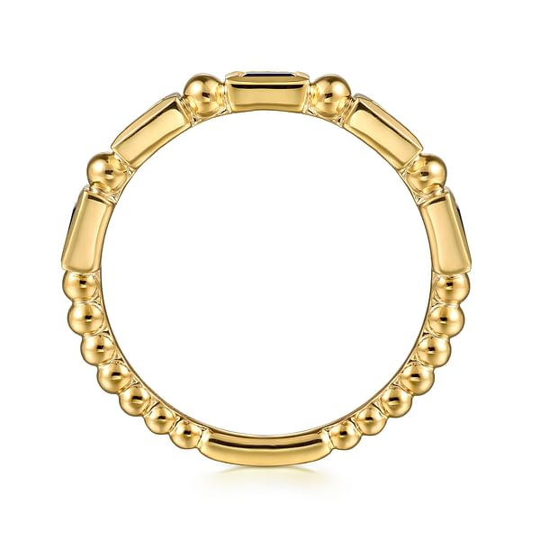 14K Yellow Gold Blue Sapphire Geometric Stackable Ring - LR52877Y4JSA-Gabriel & Co.-Renee Taylor Gallery