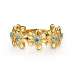 14K Yellow Gold Blue Topaz Flower Stackable - LR52912Y4JBT-Gabriel & Co.-Renee Taylor Gallery