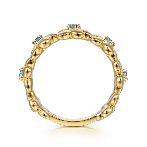 14K Yellow Gold Blue Topaz Flower Stackable - LR52912Y4JBT-Gabriel & Co.-Renee Taylor Gallery