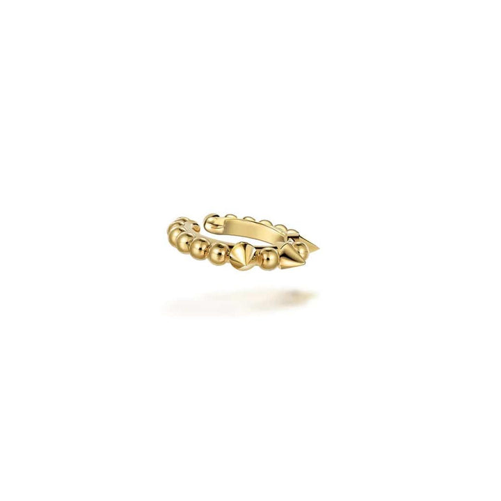 14K Yellow Gold Bujukan Bead Single Ear Cuff Earrings - EGS14453Y4JJJ-Gabriel & Co.-Renee Taylor Gallery
